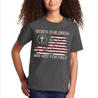Gods Children Are Not For Sale American Flag Cross Kids T-Shirt
