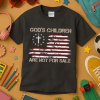 Gods Children Are Not For Sale American Flag Cross Kids T-Shirt
