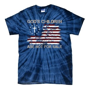 Gods Children Are Not For Sale American Flag Cross Tie-Dye T-Shirt