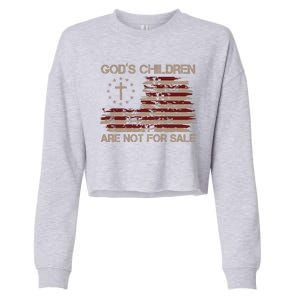 Gods Children Are Not For Sale American Flag Cross Cropped Pullover Crew