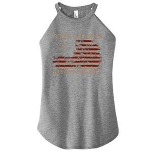 Gods Children Are Not For Sale American Flag Cross Women's Perfect Tri Rocker Tank