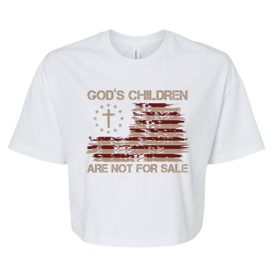 Gods Children Are Not For Sale American Flag Cross Bella+Canvas Jersey Crop Tee