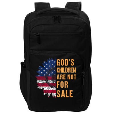 Gods Children Are Not For Sale Sunflower USA Flag Sunflower Impact Tech Backpack