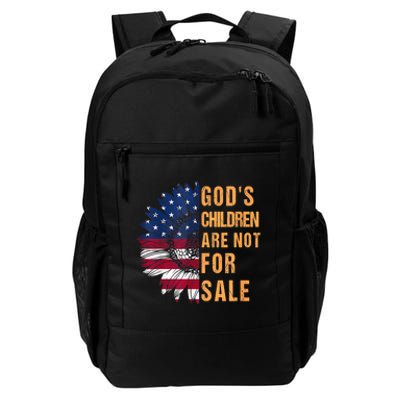 Gods Children Are Not For Sale Sunflower USA Flag Sunflower Daily Commute Backpack