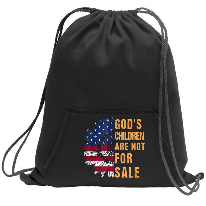 Gods Children Are Not For Sale Sunflower USA Flag Sunflower Sweatshirt Cinch Pack Bag