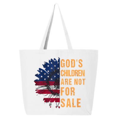 Gods Children Are Not For Sale Sunflower USA Flag Sunflower 25L Jumbo Tote