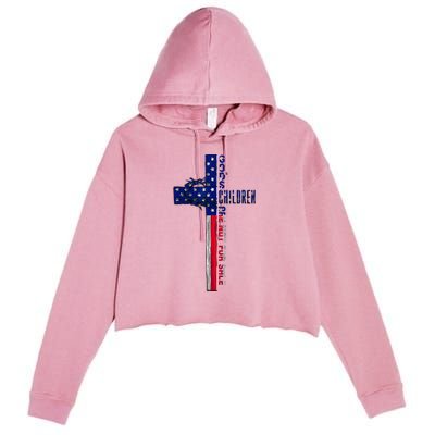 Gods Children Are Not For Sale Embracing Sound Of Freedom Crop Fleece Hoodie