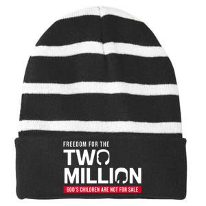 Gods Children Are Not For Sale Freedom For The Two Million Striped Beanie with Solid Band