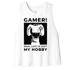 Gaming Costumes And Gamer Funny Gift Lover Of Gaming Great Gift Women's Racerback Cropped Tank