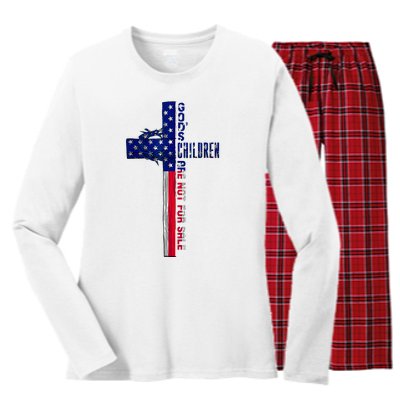 Gods Children Are Not For Sale: Embracing Sound Of Freedom Women's Long Sleeve Flannel Pajama Set 