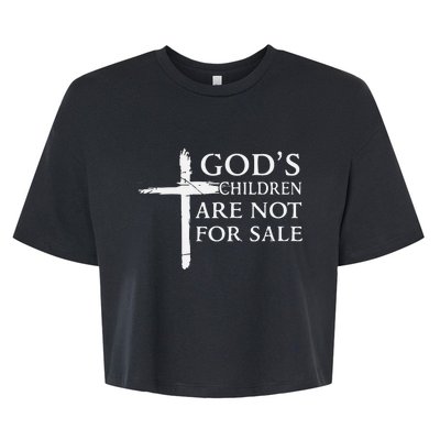 Gods Children Are Not For Sale Cross Christian Bella+Canvas Jersey Crop Tee