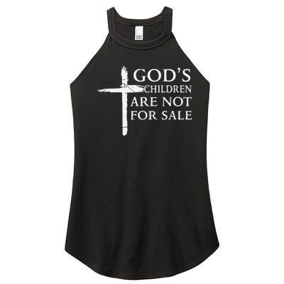 Gods Children Are Not For Sale Cross Christian Women’s Perfect Tri Rocker Tank