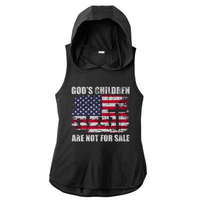 Gods Children Are Not For Sale Christ Christian Vintage Ladies PosiCharge Tri-Blend Wicking Draft Hoodie Tank