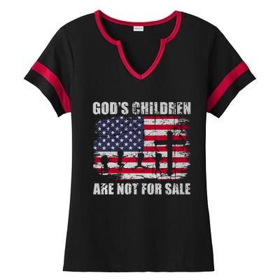 Gods Children Are Not For Sale Christ Christian Vintage Ladies Halftime Notch Neck Tee