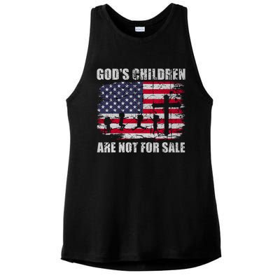 Gods Children Are Not For Sale Christ Christian Vintage Ladies PosiCharge Tri-Blend Wicking Tank