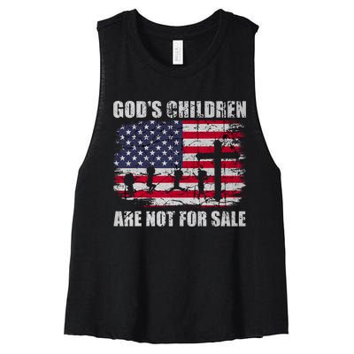 Gods Children Are Not For Sale Christ Christian Vintage Women's Racerback Cropped Tank