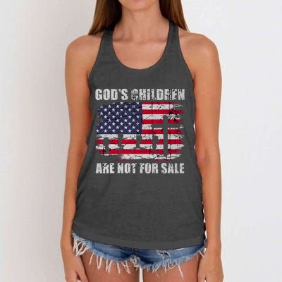 Gods Children Are Not For Sale Christ Christian Vintage Women's Knotted Racerback Tank