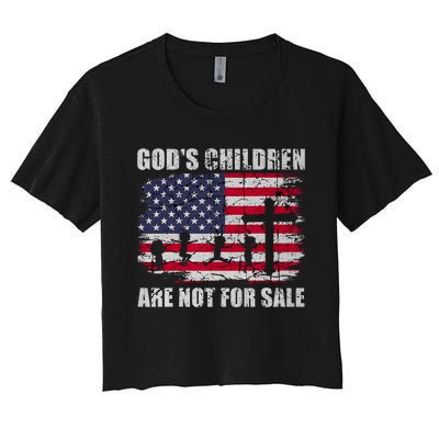 Gods Children Are Not For Sale Christ Christian Vintage Women's Crop Top Tee