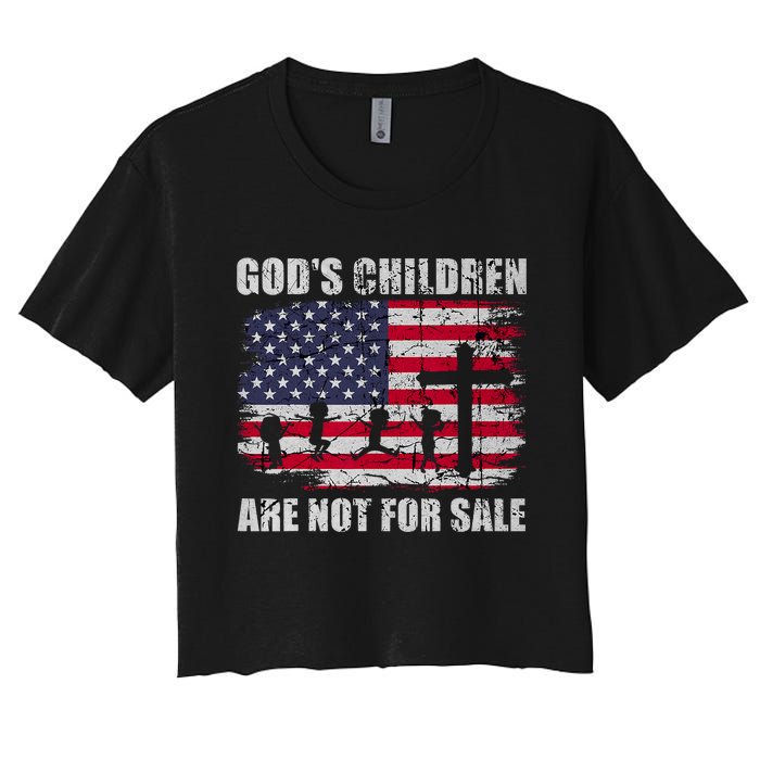 Gods Children Are Not For Sale Christ Christian Vintage Women's Crop Top Tee