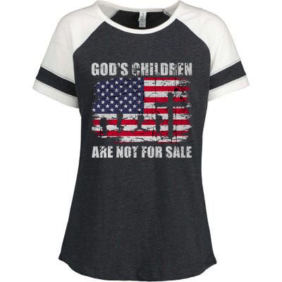 Gods Children Are Not For Sale Christ Christian Vintage Enza Ladies Jersey Colorblock Tee