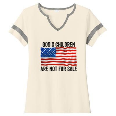 Gods Children Are Not For Sale Ladies Halftime Notch Neck Tee