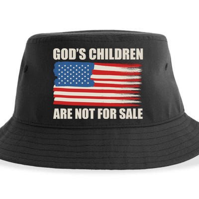 Gods Children Are Not For Sale USA Flag Sustainable Bucket Hat