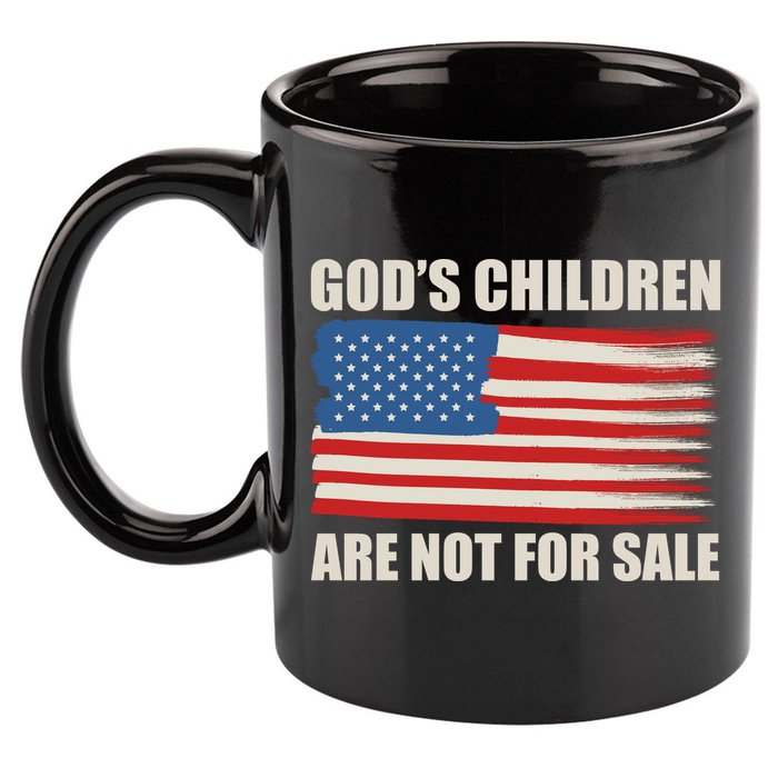 Gods Children Are Not For Sale USA Flag 11oz C Handle Ceramic Mug