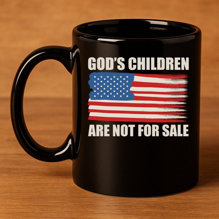 Gods Children Are Not For Sale USA Flag 11oz C Handle Ceramic Mug