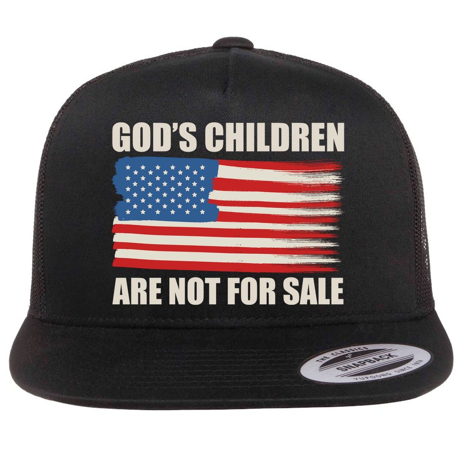 Gods Children Are Not For Sale USA Flag Flat Bill Trucker Hat