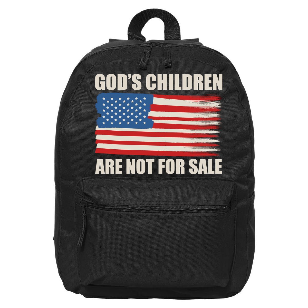 Gods Children Are Not For Sale USA Flag 16 in Basic Backpack