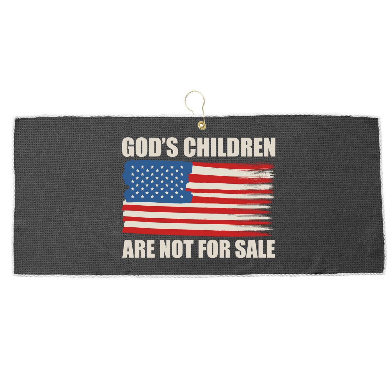 Gods Children Are Not For Sale USA Flag Large Microfiber Waffle Golf Towel