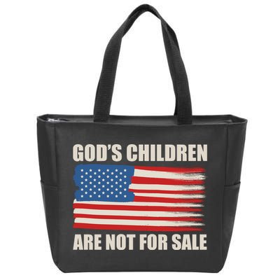 Gods Children Are Not For Sale USA Flag Zip Tote Bag