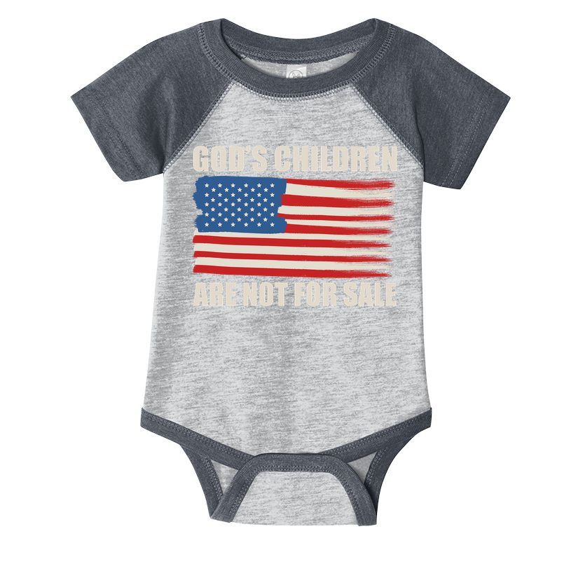 Gods Children Are Not For Sale USA Flag Infant Baby Jersey Bodysuit