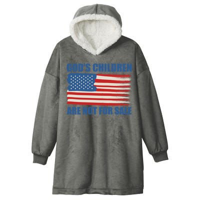 Gods Children Are Not For Sale USA Flag Hooded Wearable Blanket