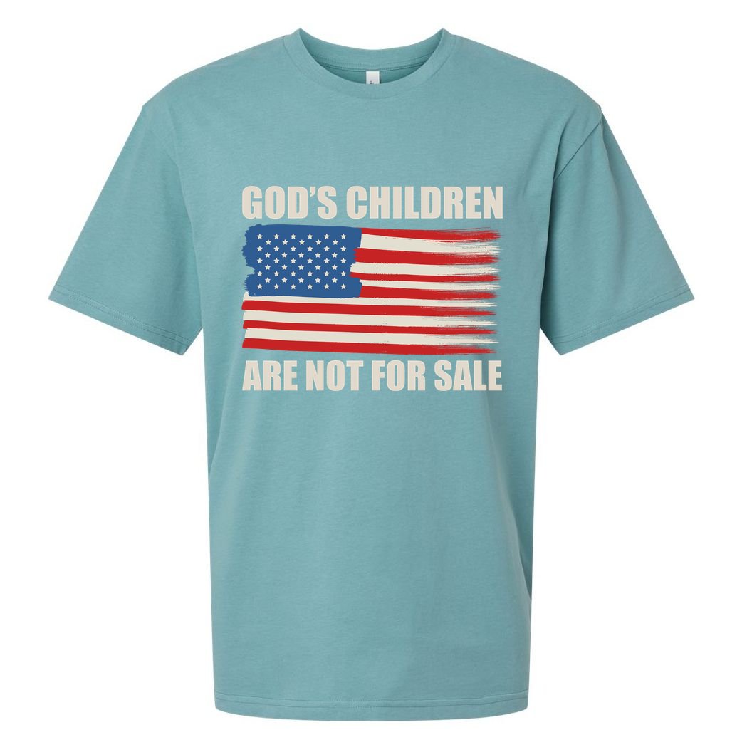 Gods Children Are Not For Sale USA Flag Sueded Cloud Jersey T-Shirt
