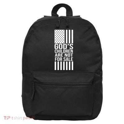 Gods Children Are Not For Sale American Flag 16 in Basic Backpack