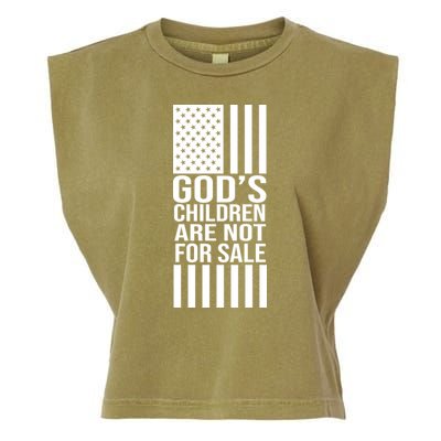 Gods Children Are Not For Sale American Flag Garment-Dyed Women's Muscle Tee