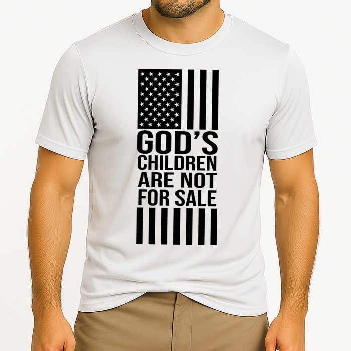 Gods Children Are Not For Sale American Flag Cooling Performance Crew T-Shirt