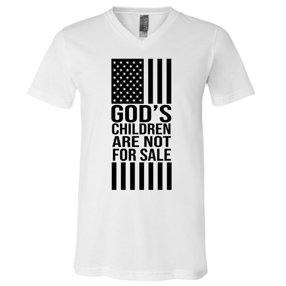 Gods Children Are Not For Sale American Flag V-Neck T-Shirt