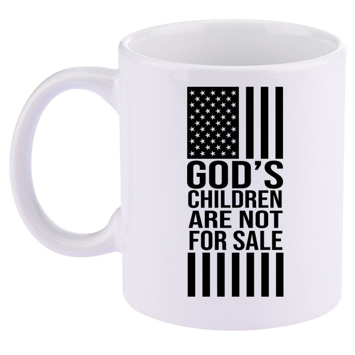 Gods Children Are Not For Sale American Flag 11oz C Handle Ceramic Mug
