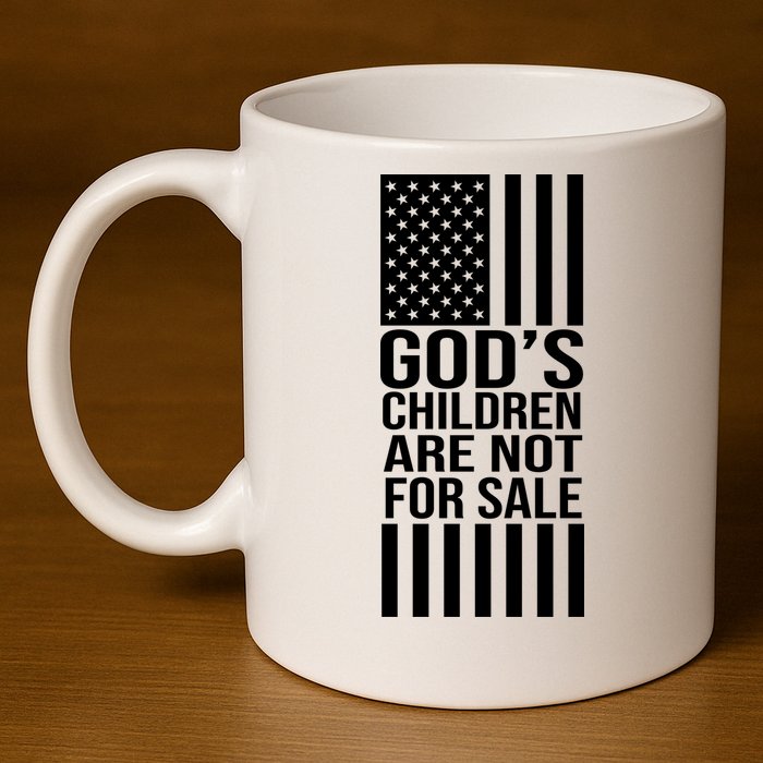 Gods Children Are Not For Sale American Flag 11oz C Handle Ceramic Mug