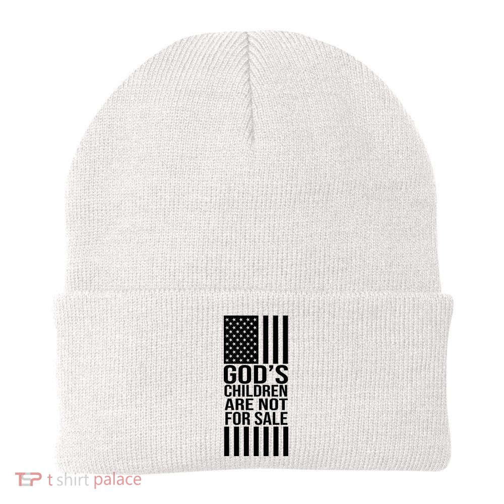 Gods Children Are Not For Sale American Flag Beanie