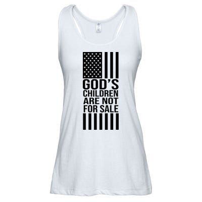 Gods Children Are Not For Sale American Flag Ladies Essential Flowy Tank