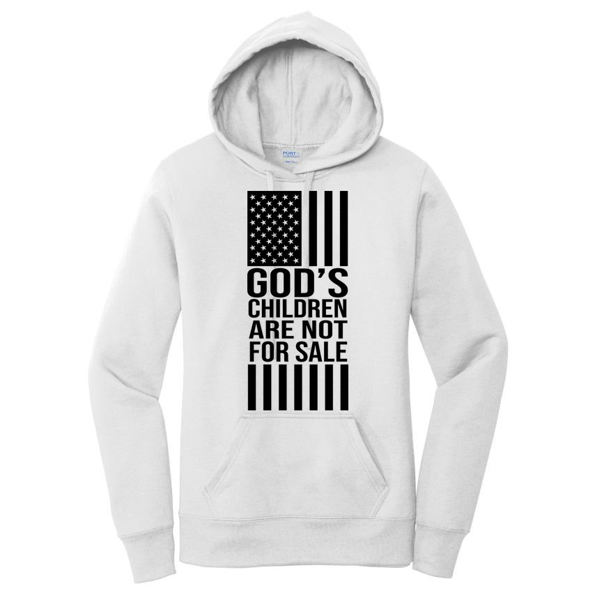 Gods Children Are Not For Sale American Flag Women's Pullover Hoodie