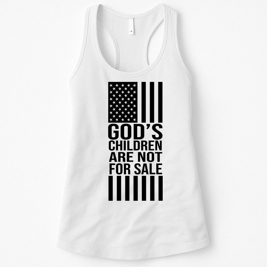Gods Children Are Not For Sale American Flag Womens Tank Top
