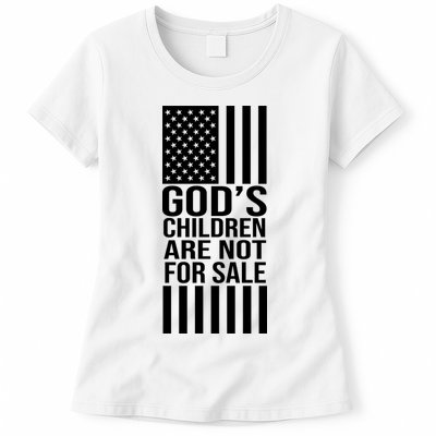 Gods Children Are Not For Sale American Flag Womens T-Shirt