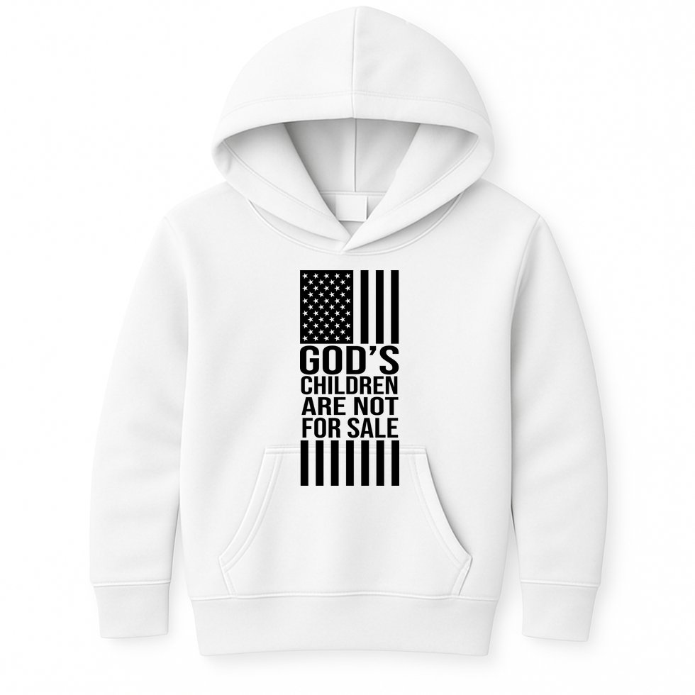 Gods Children Are Not For Sale American Flag Kids Hoodie
