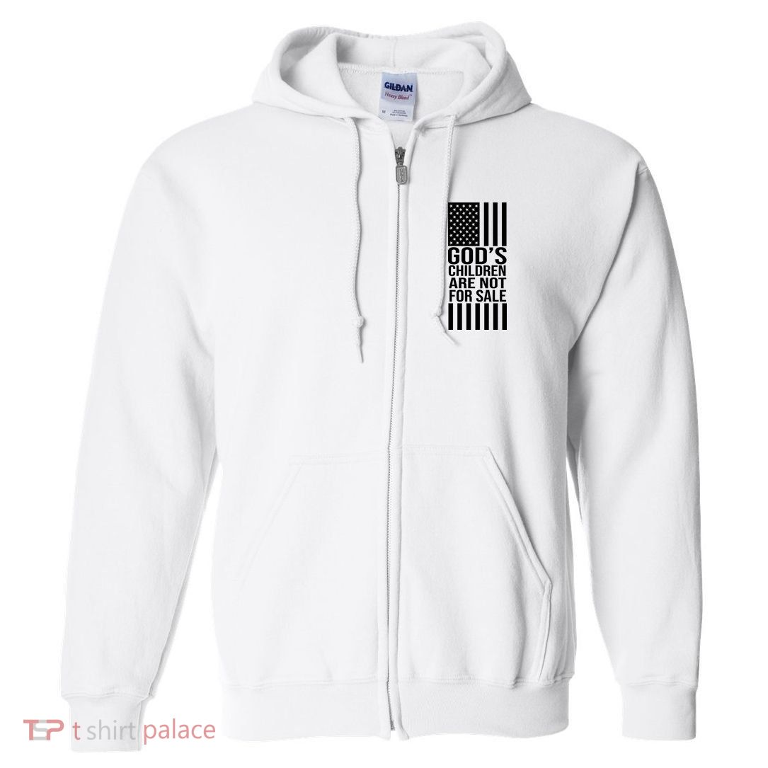 Gods Children Are Not For Sale American Flag Full Zip Hoodie
