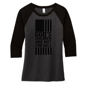 Gods Children Are Not For Sale American Flag Women's Tri-Blend 3/4-Sleeve Raglan Shirt