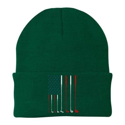 Golf Clubs American Flag Knit Cap Winter Beanie